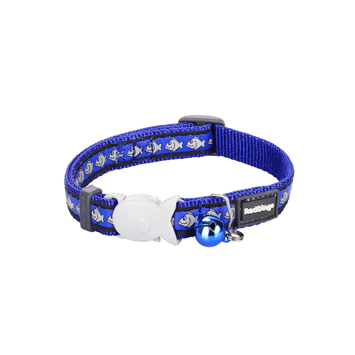Red Dingo Cat Collar Reflective Fish Dark Blue