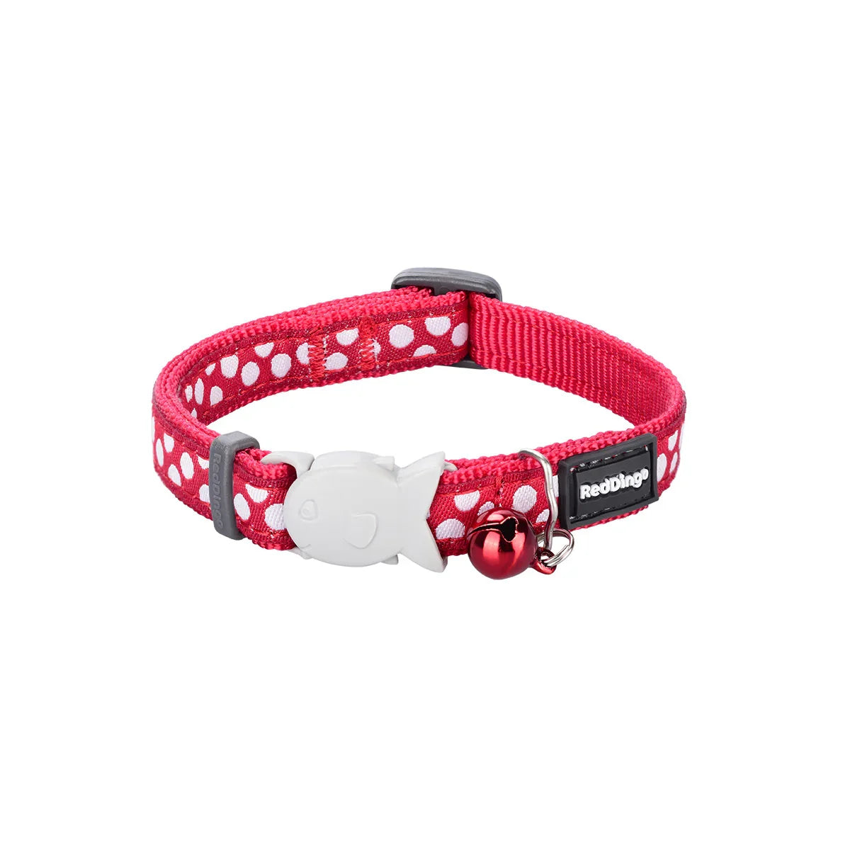 Red Dingo Cat Collar Design White Spots on Red