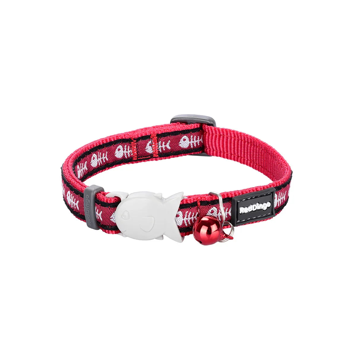 Red Dingo Cat Collar Design Fish Bone Red