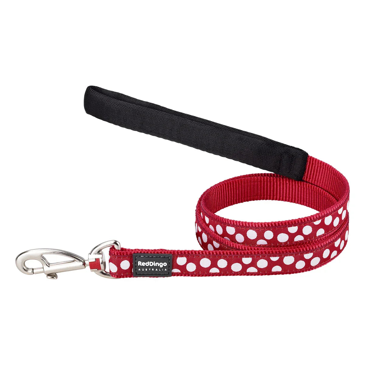 Dog Lead Design White Spots on Red 1.2m