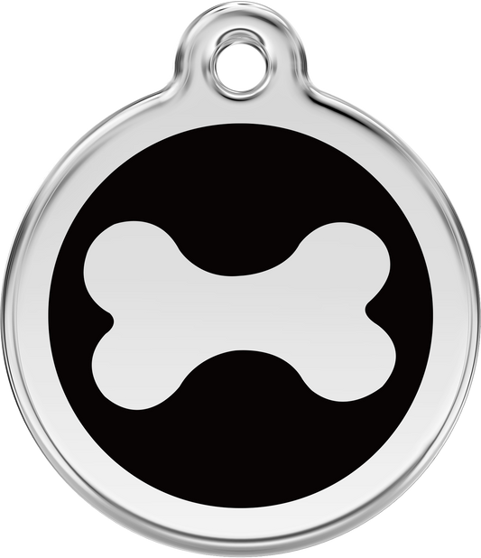 Red Dingo Enamel Bone ID Tag
