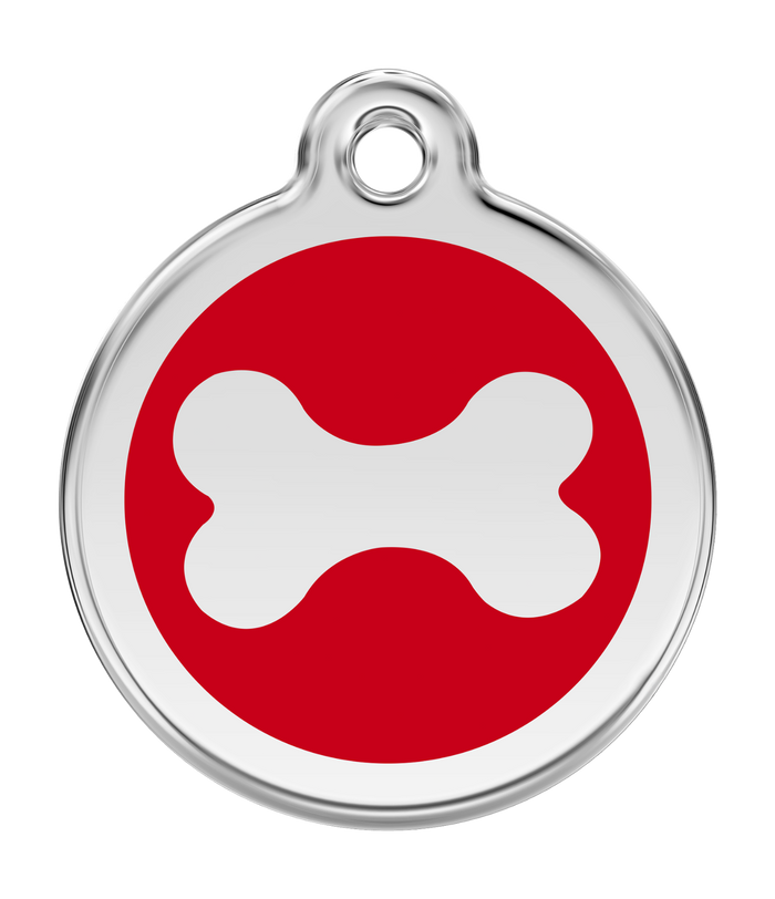 Red Red Dingo bone design ID tag
