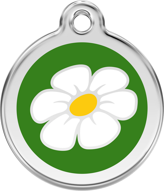 Red Dingo Enamel Daisy ID Tag
