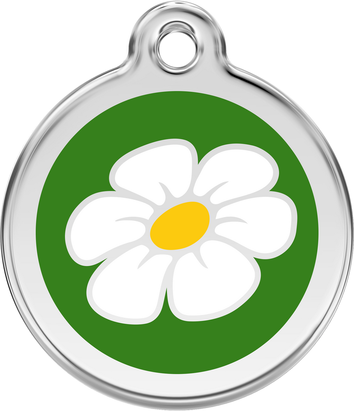 Red Dingo Enamel Daisy ID Tag