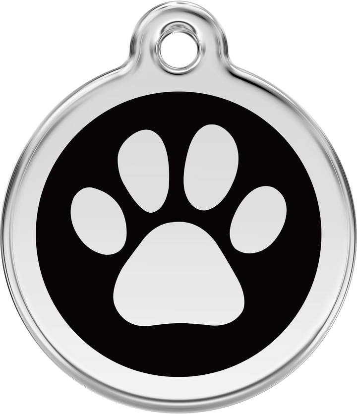 Red Dingo Enamel Paw Print ID Tag