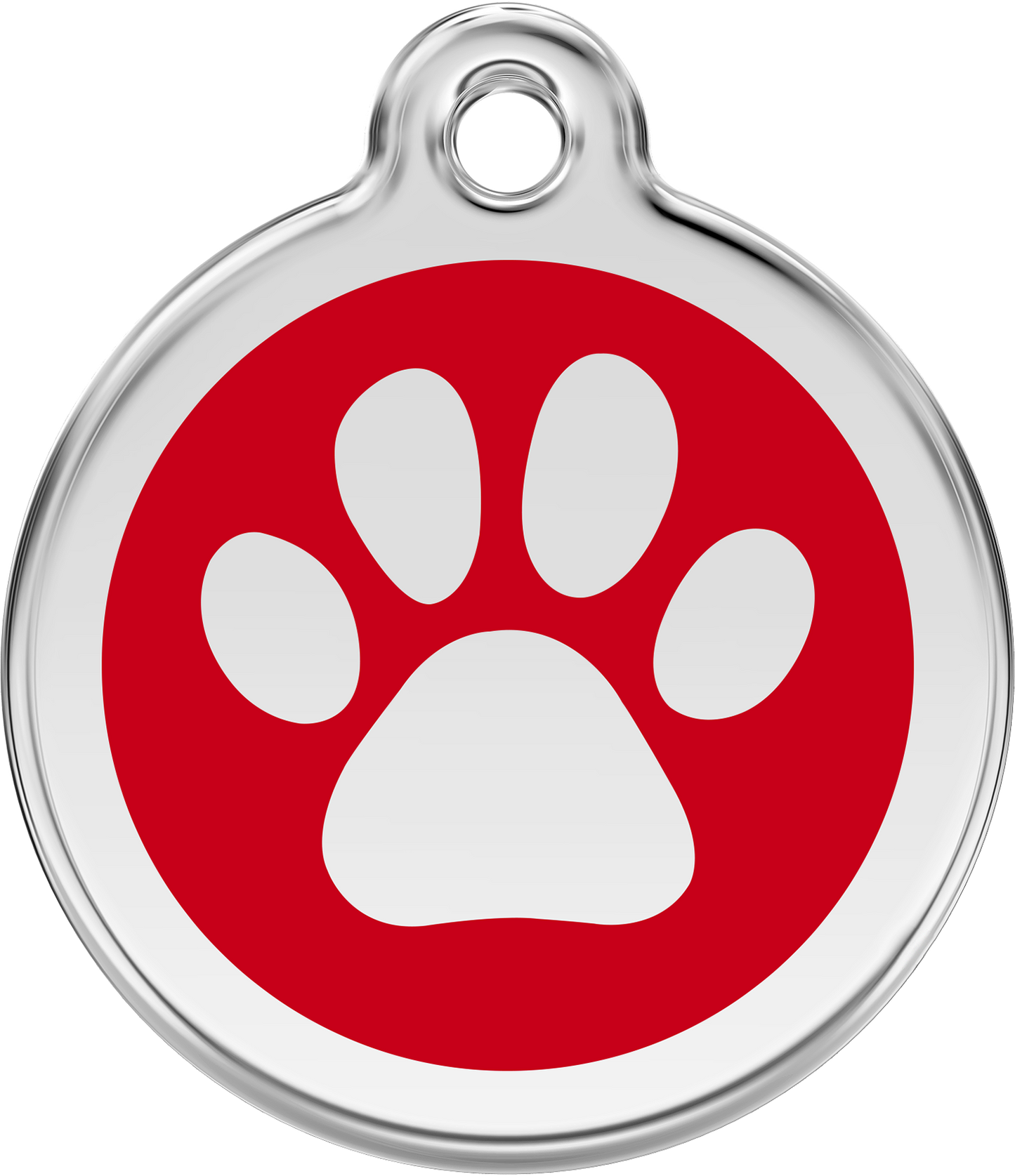 Red Dingo Enamel Paw Print ID Tag