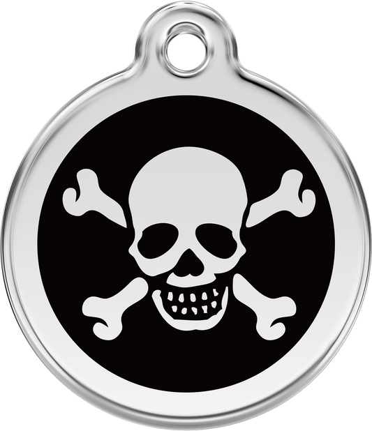 Red Dingo Enamel Cross Bone ID Tag