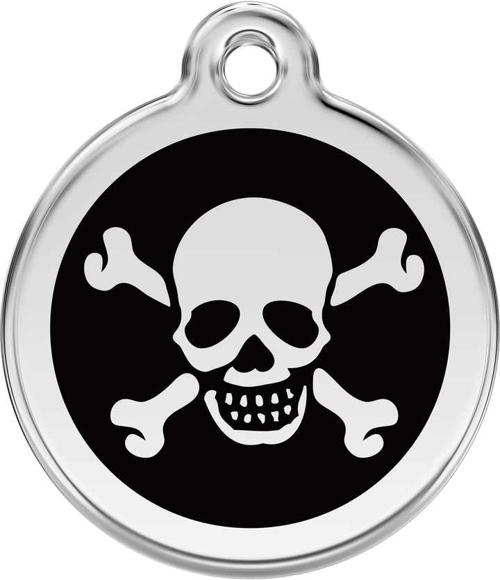 Red Dingo Enamel Cross Bone ID Tag
