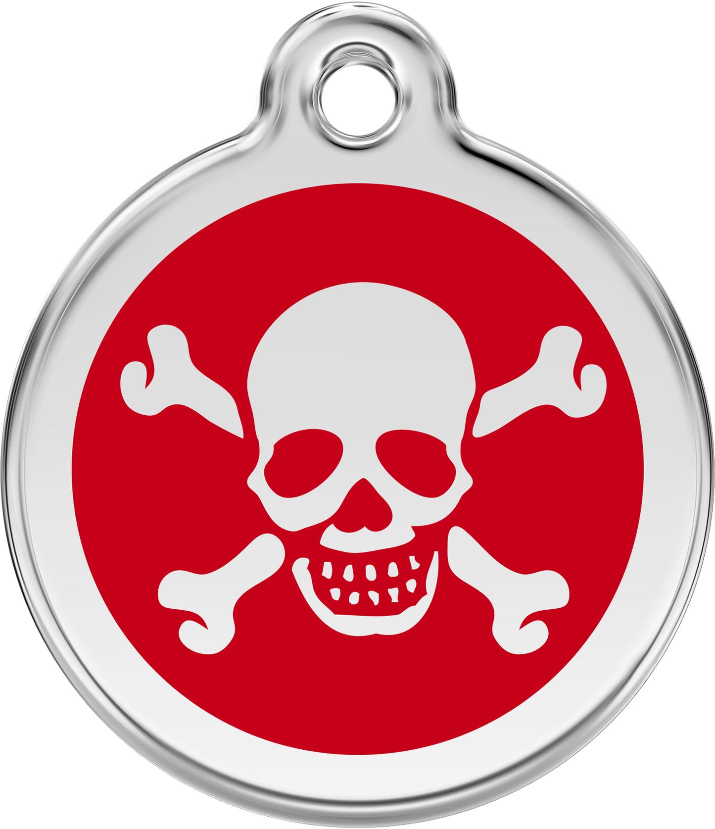 Red Dingo Enamel Cross Bone ID Tag