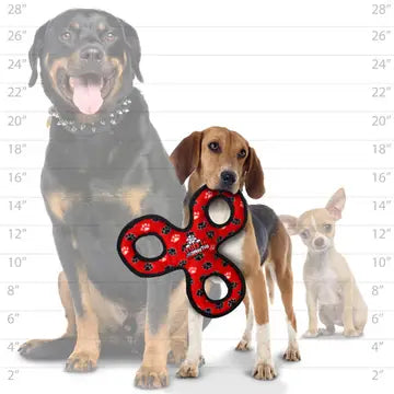 Tuffy Junior 3 Way Tug Red Paw