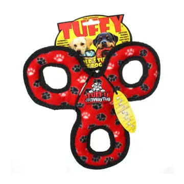 Tuffy Junior 3 Way Tug Red Paw