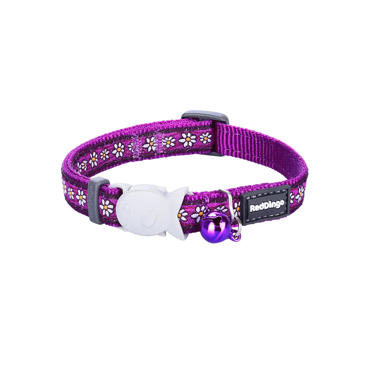 Cat Collar Design Daisy Chain Purple