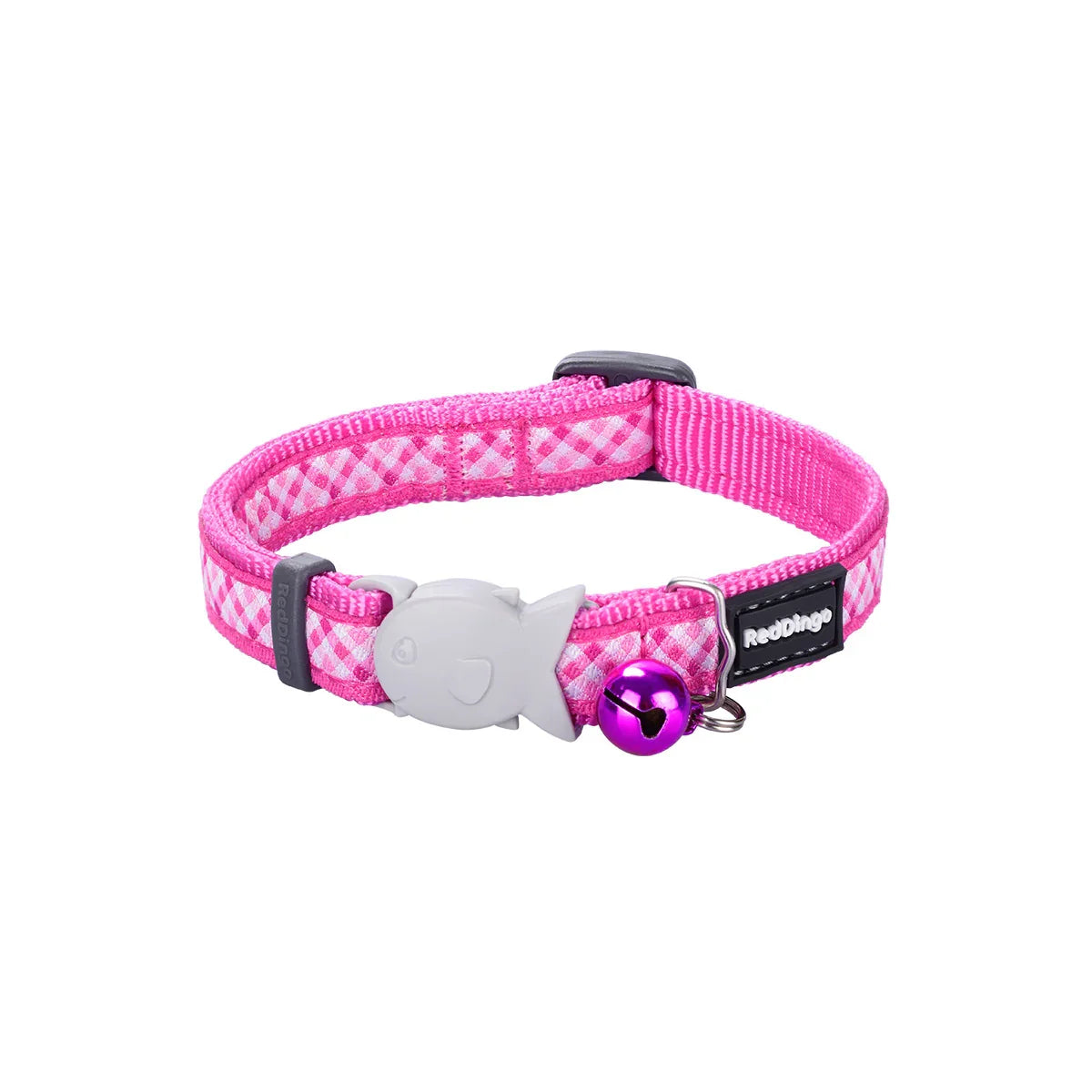 Cat Collar Design Gingham Hot Pink