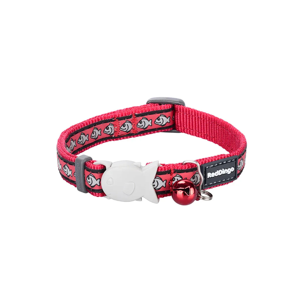 Cat Collar Reflective Fish Red