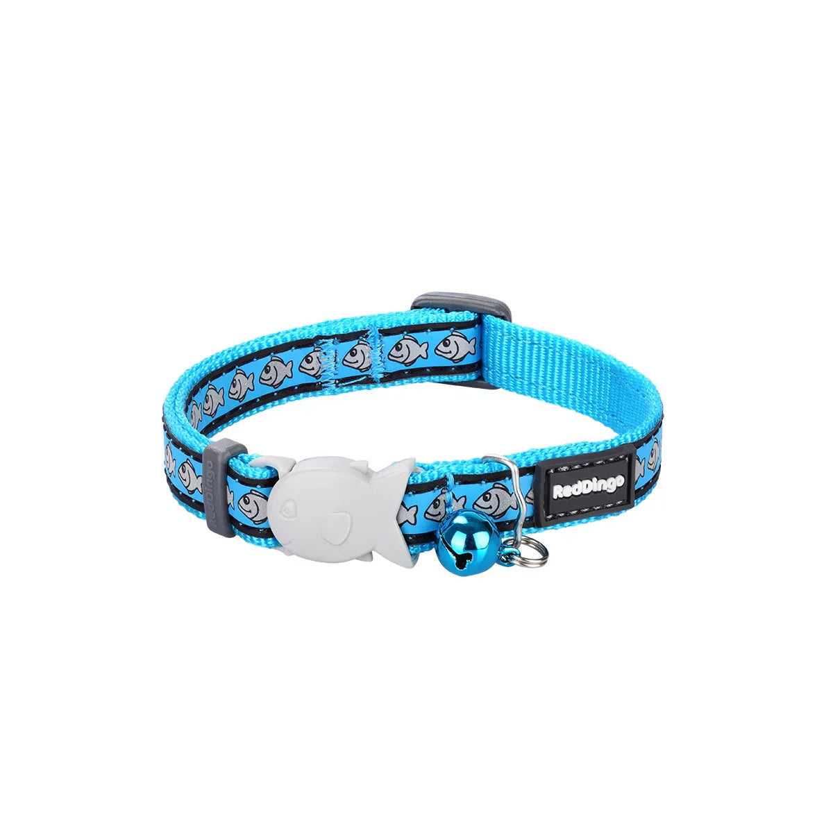 Cat Collar Reflective Fish Turquoise