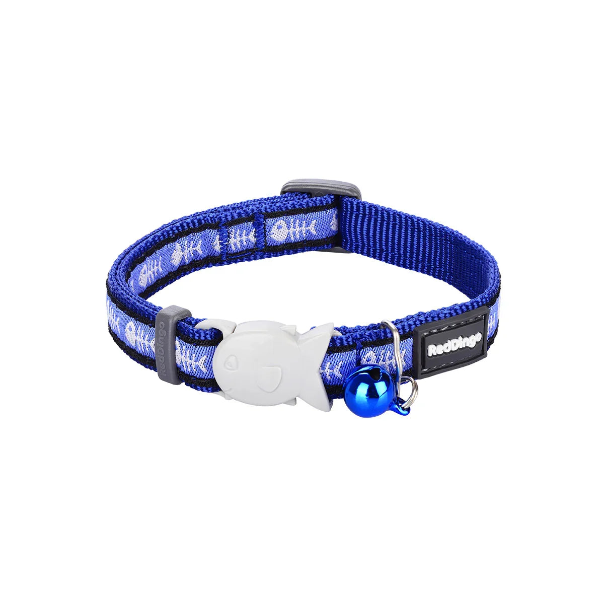 Cat Collar Design Fish Bone Blue