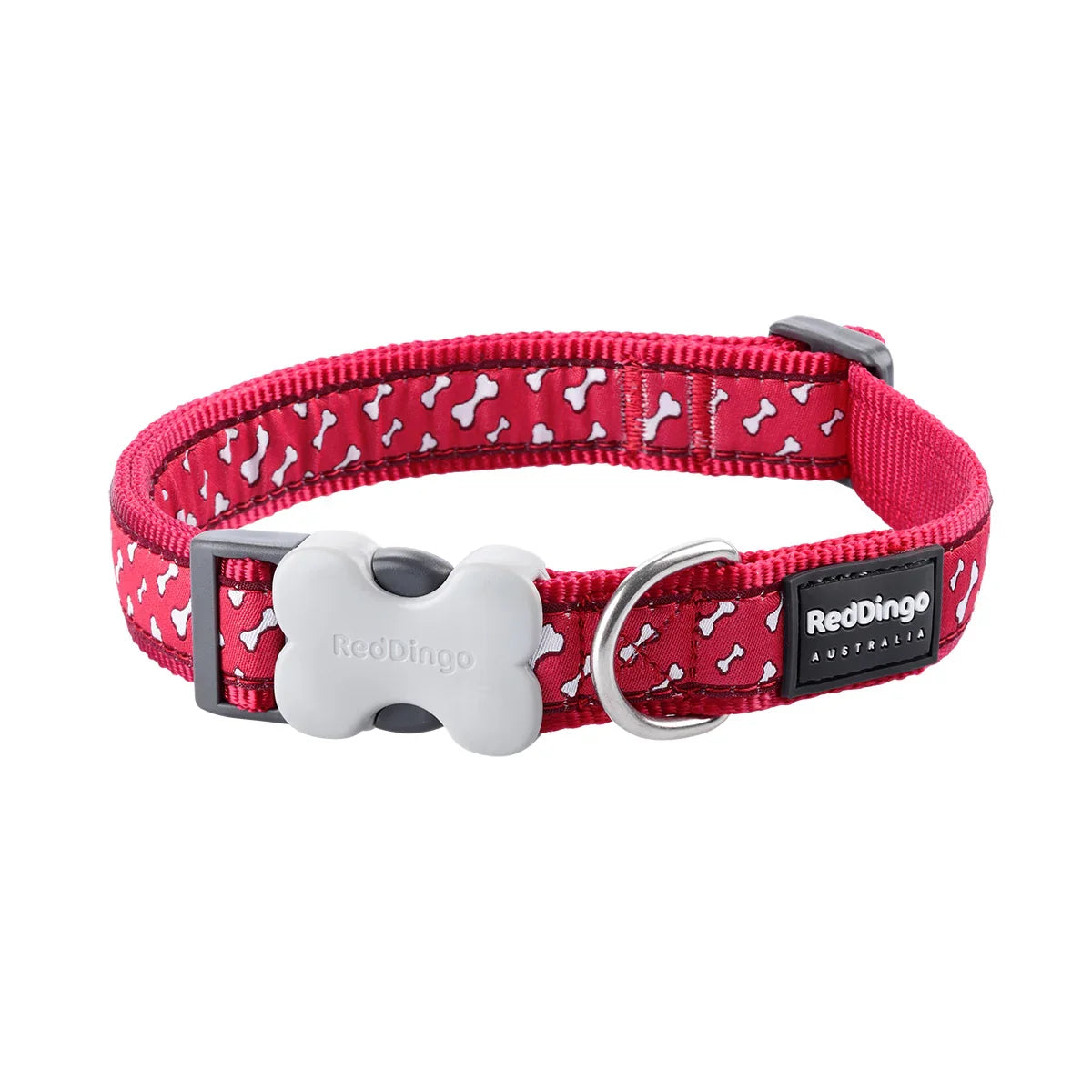 Dog Collar Design Flying Bones Red