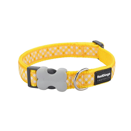 Dog Collar Design Gingham Yellow