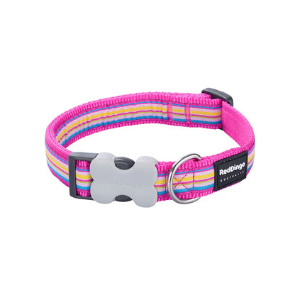 Dog Collar Design Horizontal Stripes Hot Pink