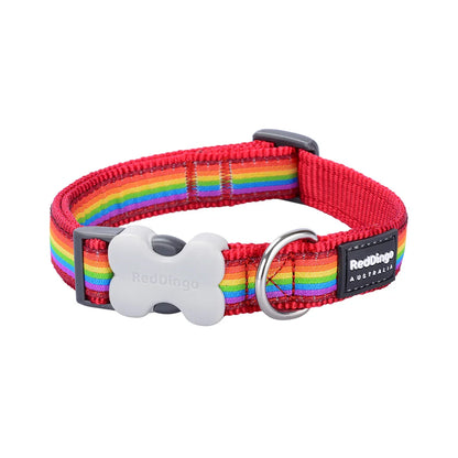 Dog Collar Design Rainbow Red