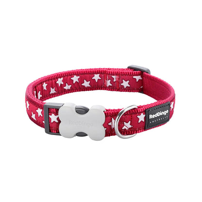 Dog Collar Design Stars White on Red