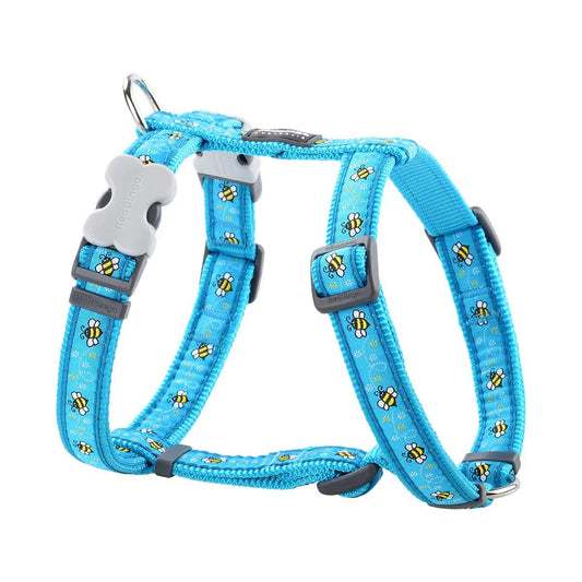 Dog H-Harness Design Bumble Bee Turqouise