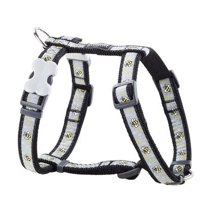 Dog H-Harness Design Bumble Bee Black