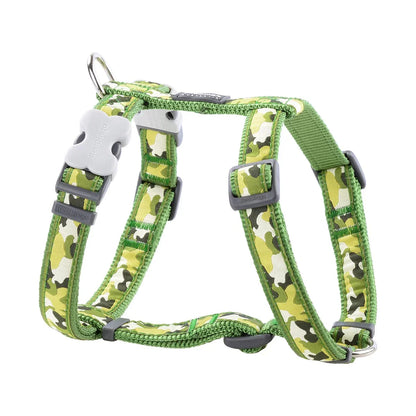 Dog H-Harness Design Camouflage Green