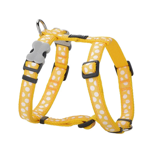 Dog H-Harness Design White Spots on Yellow