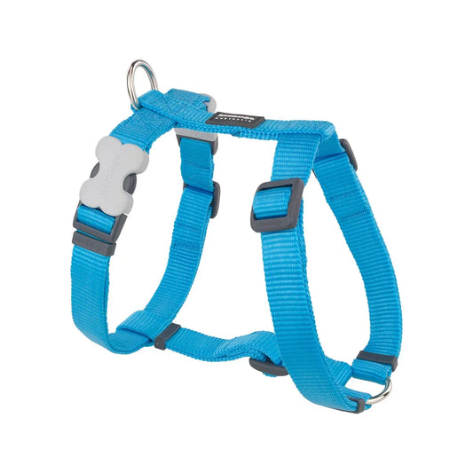 Dog H-Harness Classic Red Turquoise