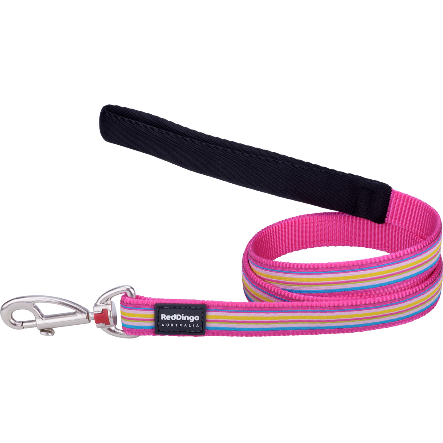 Dog Lead Design Horizontal Stripes Hot Pink 1.2m