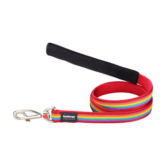 Dog Lead Design Rainbow Red 1.2m