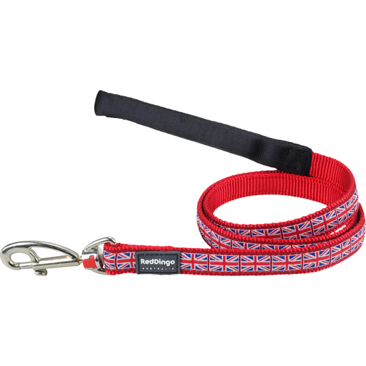 Dog Lead Design Union Jack Flag on Red 1.2m