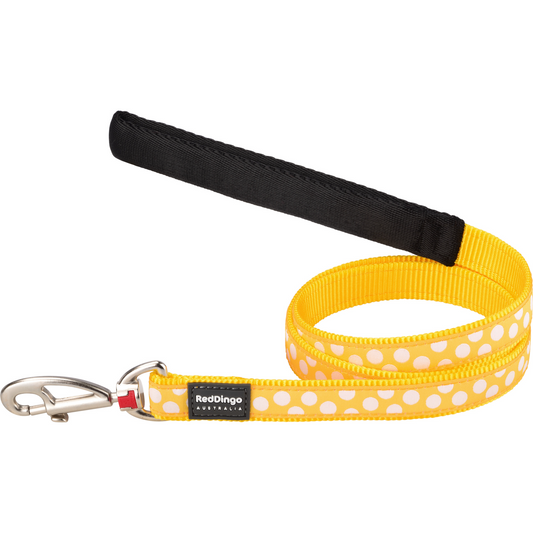 Dog Lead Design White Spots on Yellow 1.2m