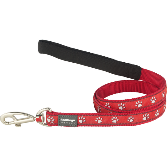 Dog Lead Design Desert Paws Red 1.2m