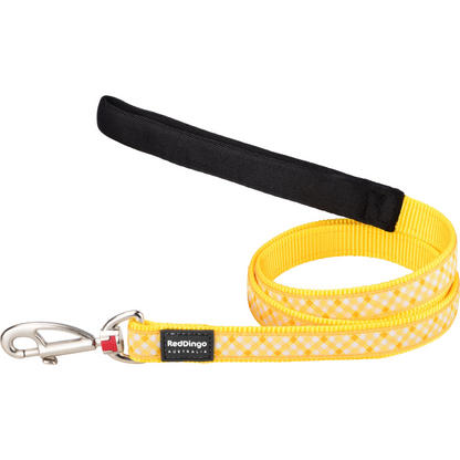 Dog Lead Design Gingham Yellow 1.2m *DISCONTINUED*