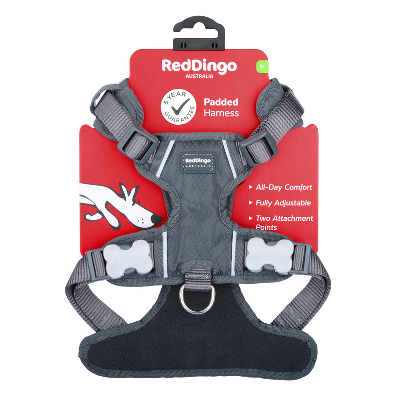 Dog Padded Harness Cool Grey