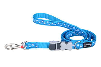 Dog Superlead Design Stars White on Turquoise