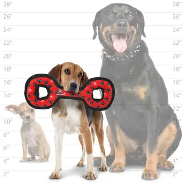 Tuffy Medium Tug-O-War Red Paw