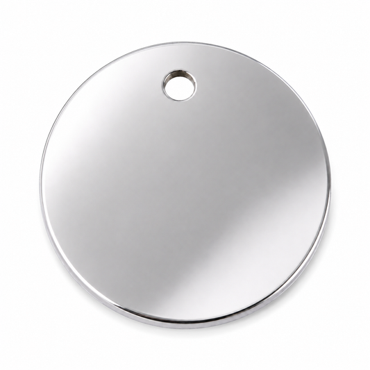 Red Dingo Flat Stainless Steel Circle ID Tag