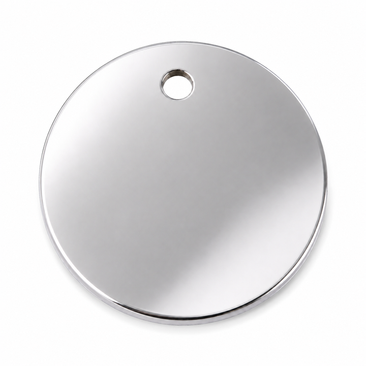Red Dingo Flat Stainless Steel Circle ID Tag